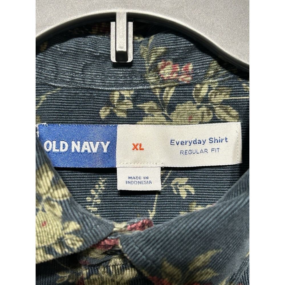 Old Navy Everyday Shirt  Womans XL Blue Cottagecore Button Up Dark Whimsigoth - Picture 6 of 8